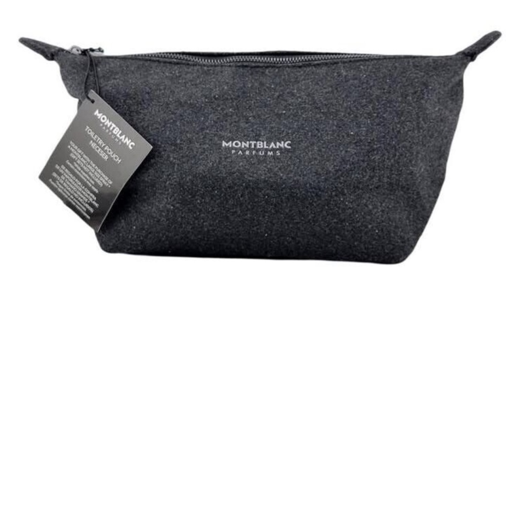 SOLD Montblanc Large Wool Blend Toiletry Bag Dark Grey NWT